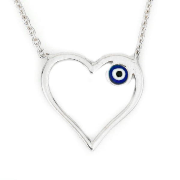 Zarif Kalpli Nazar Boncuklu Gümüş Kolye